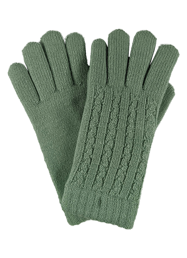 Guante Lana Térmico Menta Trenzas