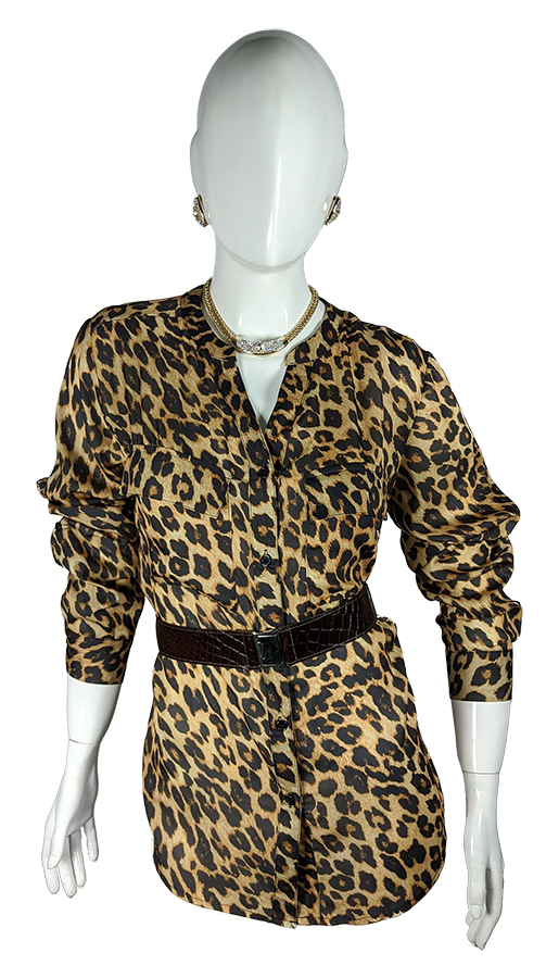 Blusa Satin Animal Print Camisera
